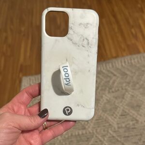 Loopy Case White Marble Phone Case with Loop IPhone 11 Pro